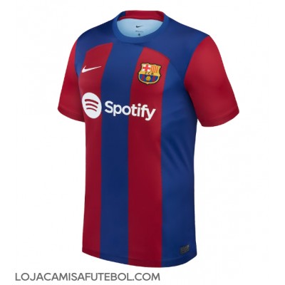 Camisa de Futebol Barcelona Ferran Torres #7 Equipamento Principal 2023-24 Manga Curta